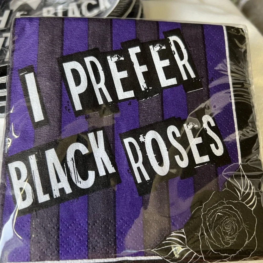 Wednesday Addams paper set 6 packs plates , 2 pack napkins